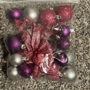Pink and Silver Christmas Ornaments
